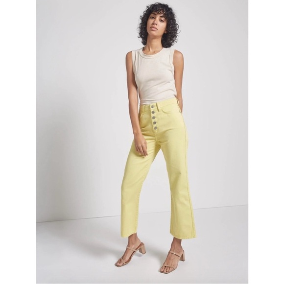Current Elliot Zig Zag Femme Cropped Wide Leg Jean - Picture 1 of 9